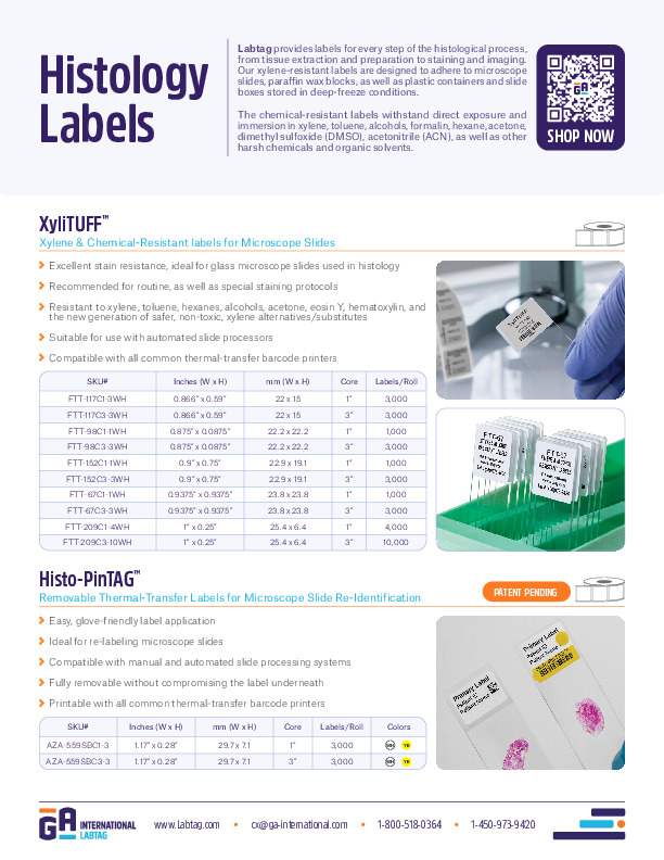 Histology Labels